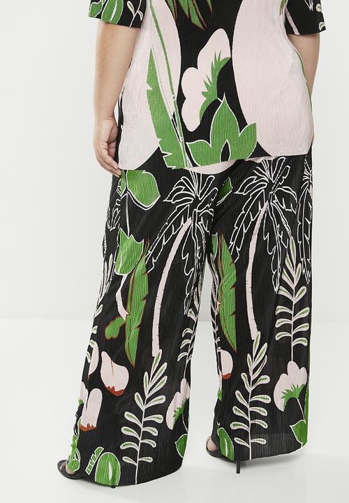 Me&B - Plus Plisse Pants - Palm