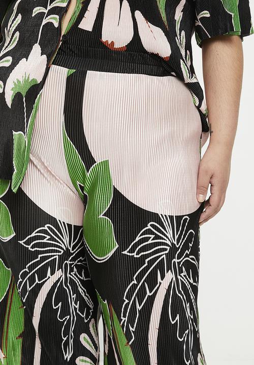 Me&B - Plus Plisse Pants - Palm