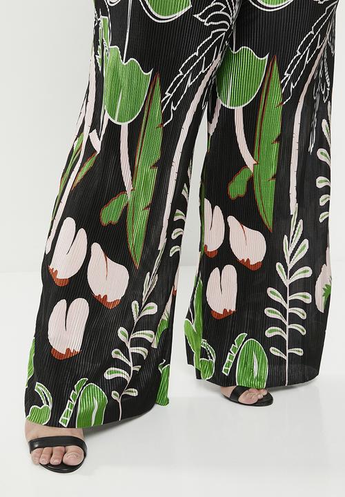 Me&B - Plus Plisse Pants - Palm