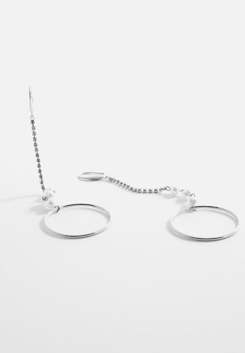 MANGO - Hoop earrings - silver.