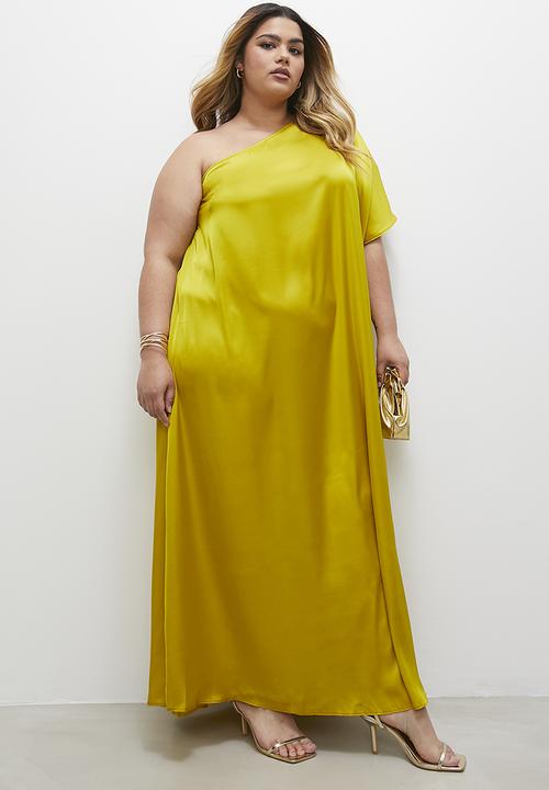 VELVET - Volume kaftan maxi dress- lime