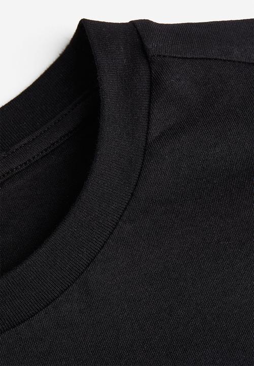 H&M - Regular fit printed T-shirt - black/in all honesty 