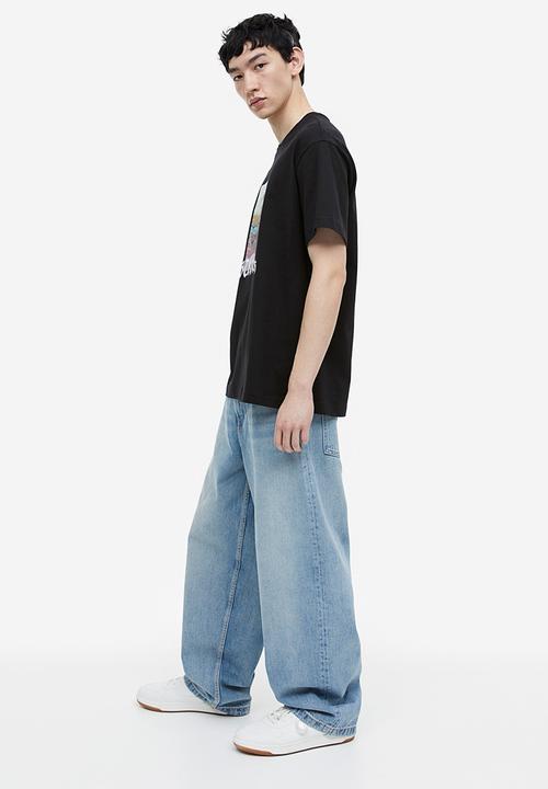 H&M - Relaxed fit printed T-shirt - black/restless youth