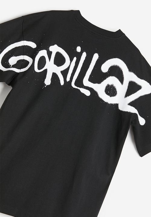 H&M - Oversized fit t-shirt - black/gorillaz 