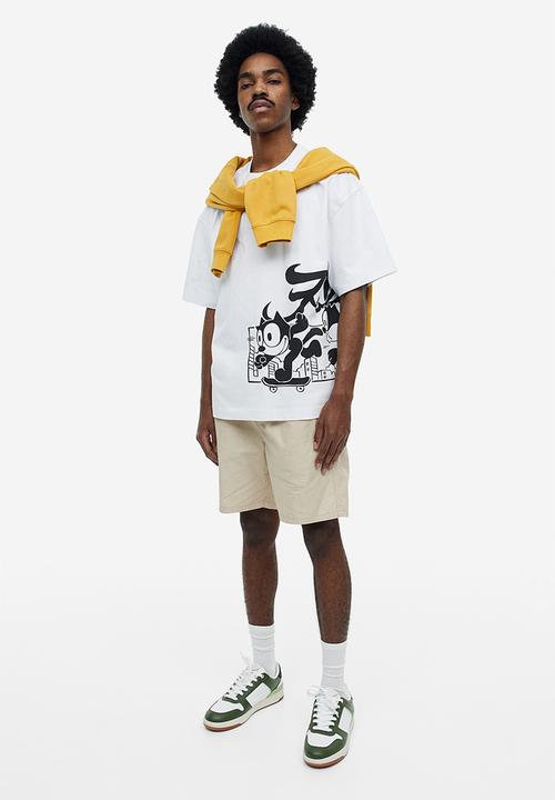 H&M - Oversized fit t-shirt - white/felix the cat 