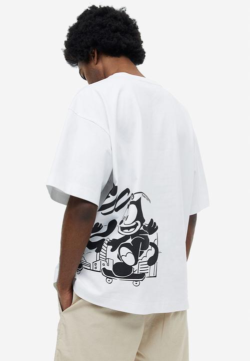 H&M - Oversized fit t-shirt - white/felix the cat 