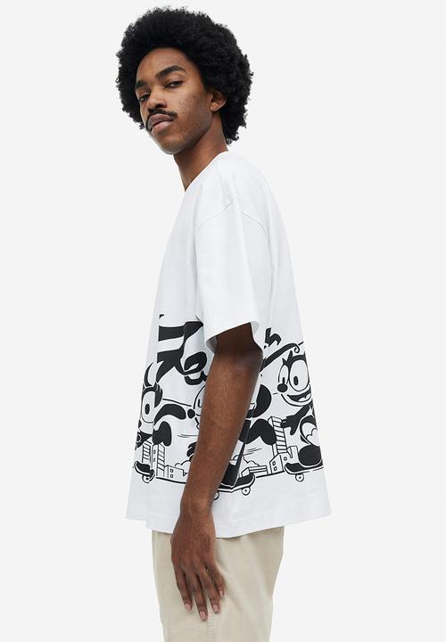 H&M - Oversized fit t-shirt - white/felix the cat 