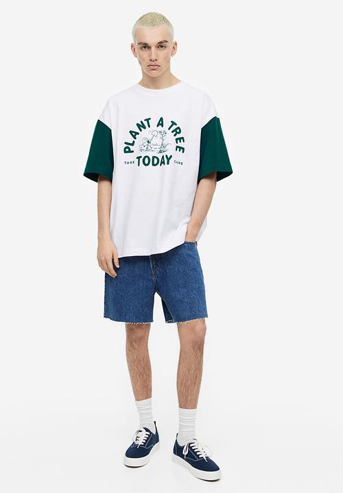 H&M - Oversized fit t-shirt - white/snoopy 