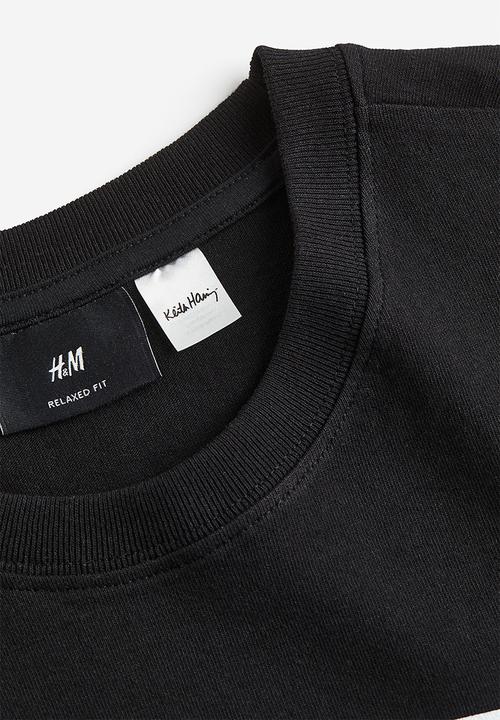 H&M - Relaxed fit printed t-shirt - black/keith haring 