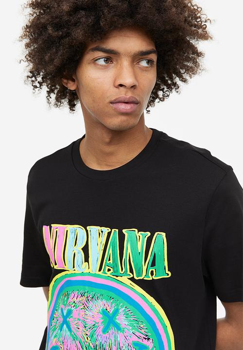 H&M - Regular fit t-shirt - black/nirvana 