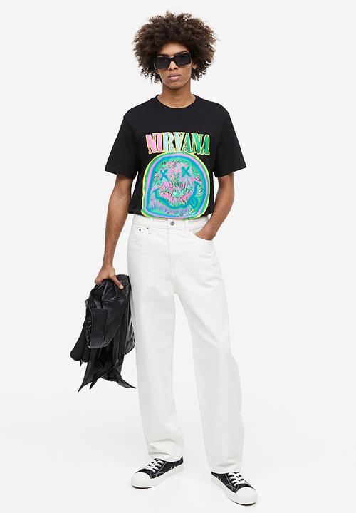 H&M - Regular fit t-shirt - black/nirvana 