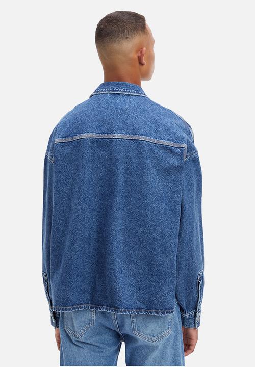 Calvin Klein - Boxy loose utility shirt - denim dark