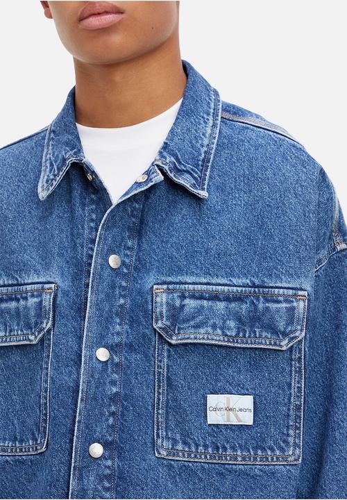 Calvin Klein - Boxy loose utility shirt - denim dark