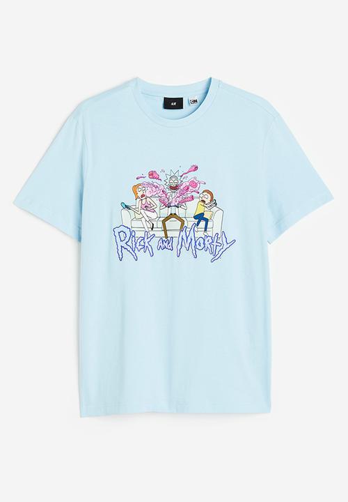 H&M - Regular fit t-shirt - light blue/rick and morty