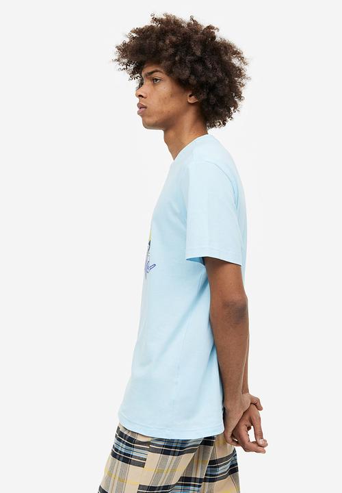 H&M - Regular fit t-shirt - light blue/rick and morty