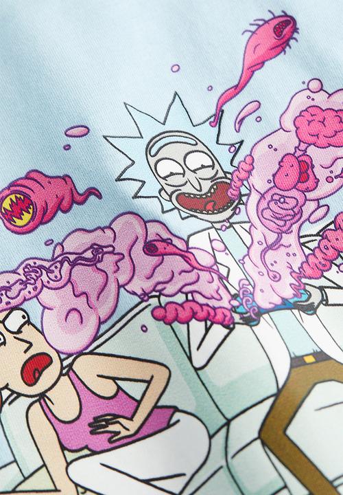 H&M - Regular fit t-shirt - light blue/rick and morty