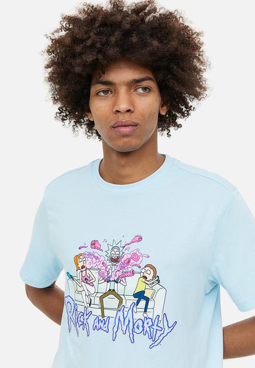 H&M - Regular fit t-shirt - light blue/rick and morty