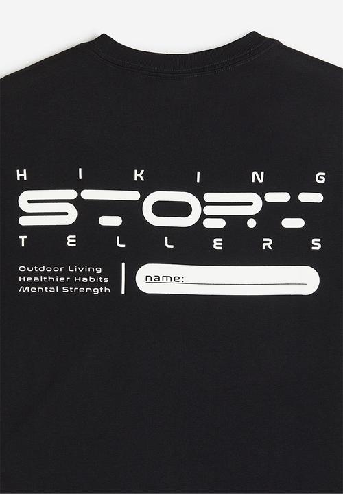 H&M - Relaxed fit printed t-shirt - black/story tellers
