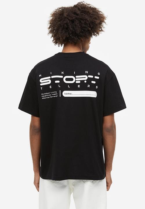 H&M - Relaxed fit printed t-shirt - black/story tellers