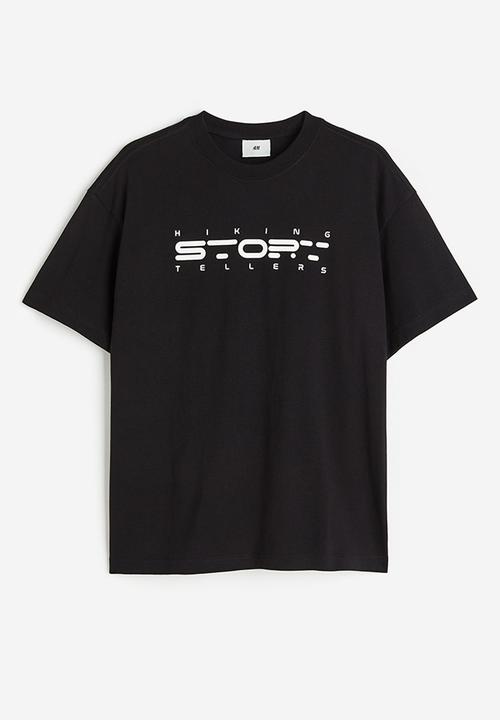 H&M - Relaxed fit printed t-shirt - black/story tellers