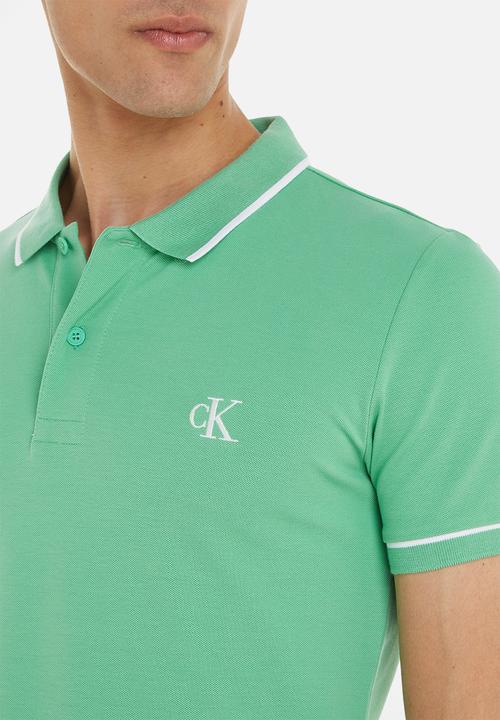 Calvin Klein - Tipping slim polo - neptunes wave