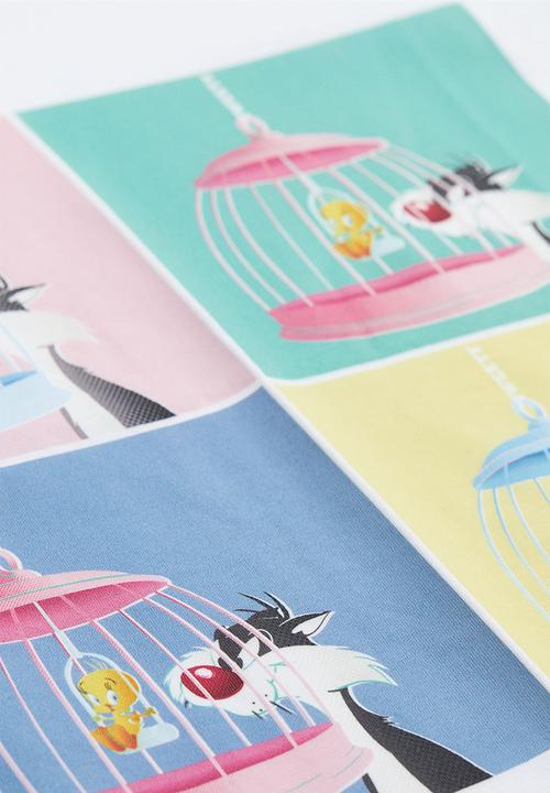 H&M - Regular fit t-shirt - white/looney tunes