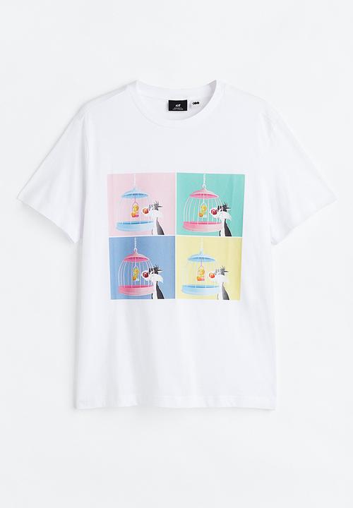 H&M - Regular fit t-shirt - white/looney tunes