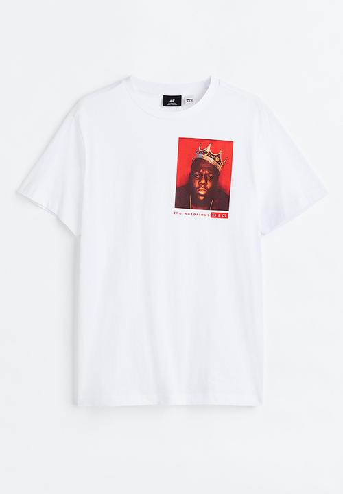 H&M - Regular fit t-shirt - white/the notorious b.i.g. 