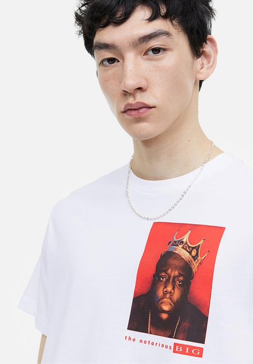 H&M - Regular fit t-shirt - white/the notorious b.i.g. 