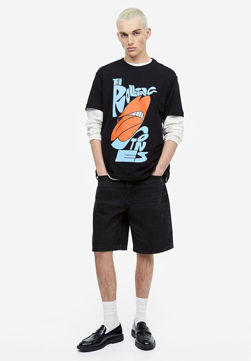 H&M - Regular fit t-shirt - black/the rolling stones 
