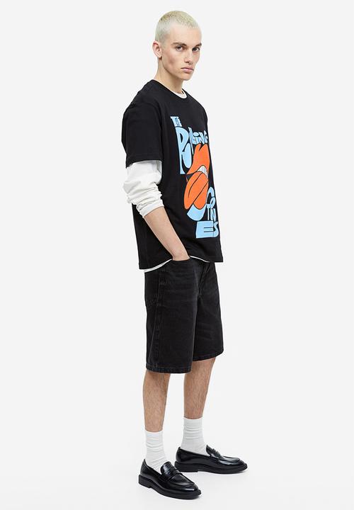 H&M - Regular fit t-shirt - black/the rolling stones 