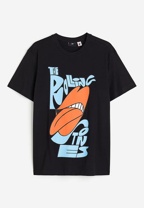 H&M - Regular fit t-shirt - black/the rolling stones 