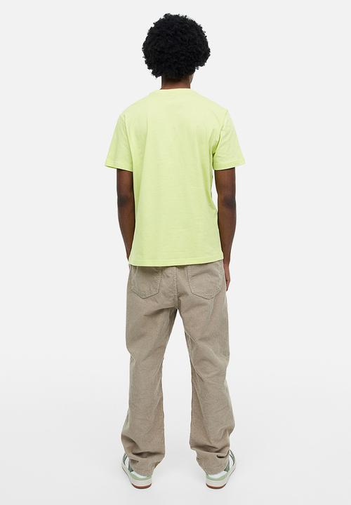 H&M - Regular fit t-shirt - neon yellow/spongebob 