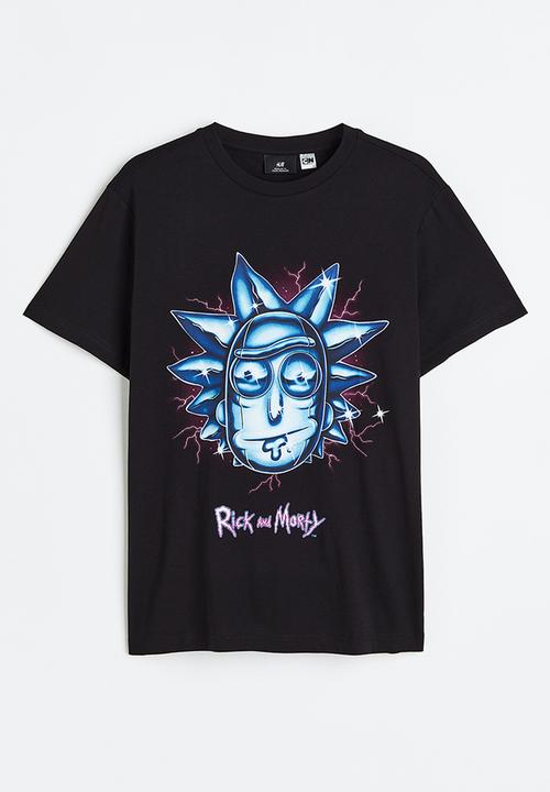 H&M - Regular fit t-shirt - black/rick and morty 