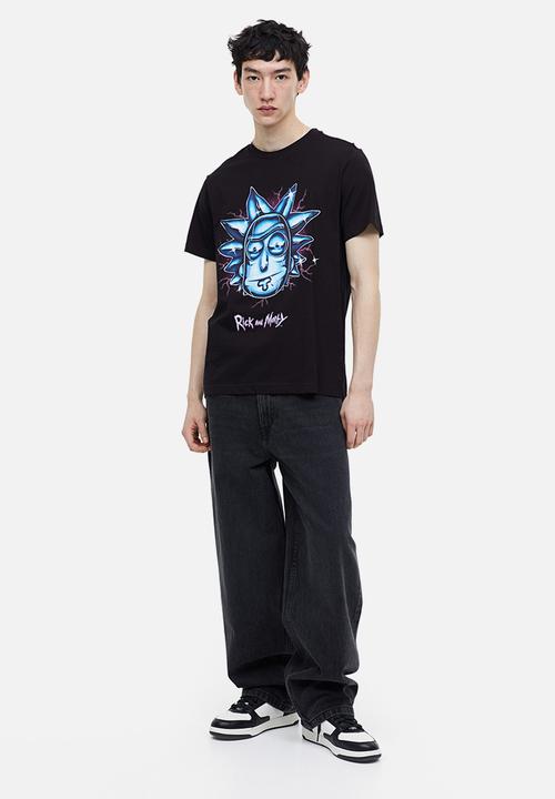 H&M - Regular fit t-shirt - black/rick and morty 