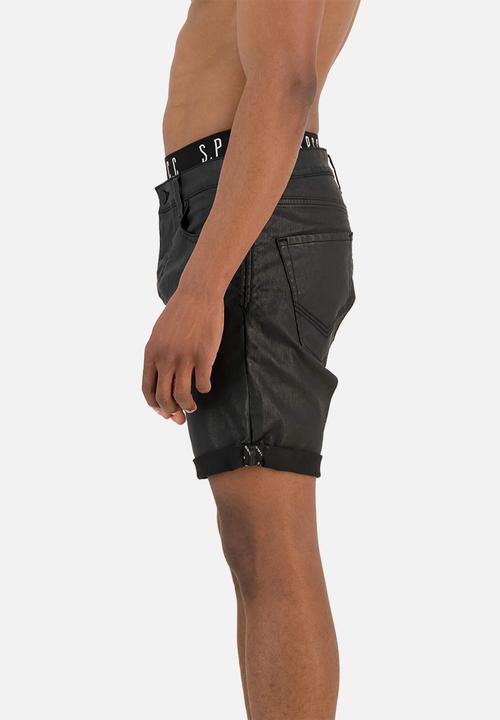 S.P.C.C - Black mamba denim short  - black