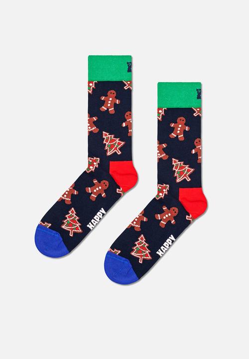 Happy Socks - 1-pack gingerbread cookies socks gift box - navy