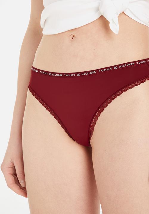 Tommy Hilfiger - 3 Pack thong microla lace - light pink/rouge/desert sky
