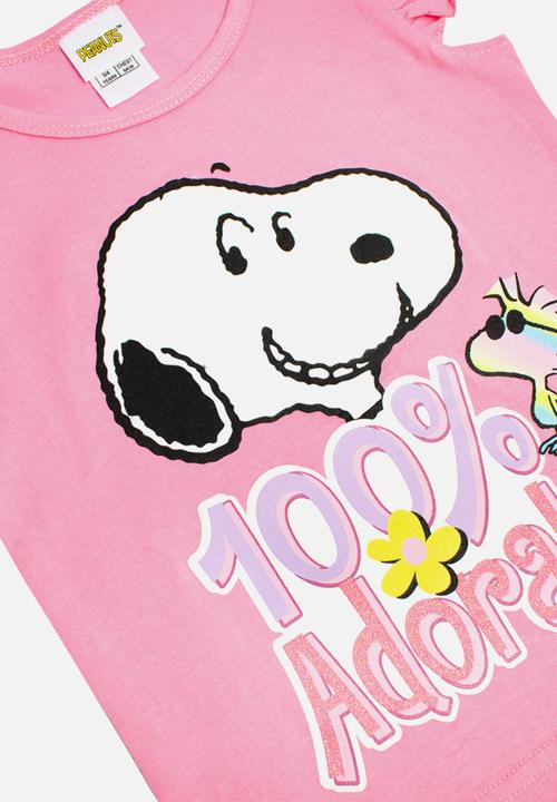 Character Group - Snoopy short sleeve  pj set - pink