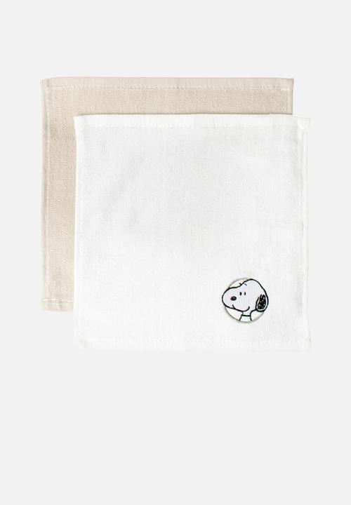Character Group - Snoopy 2pk face cloth  - grey