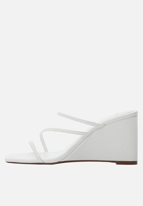MANGO - Annie wedge sandal - white