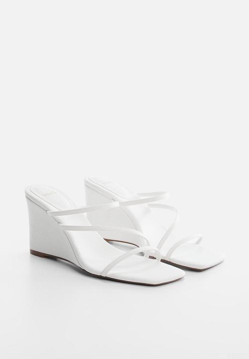 MANGO - Annie wedge sandal - white