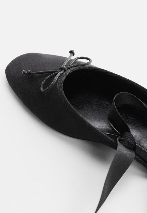MANGO - Frenchy tie-up mule - black