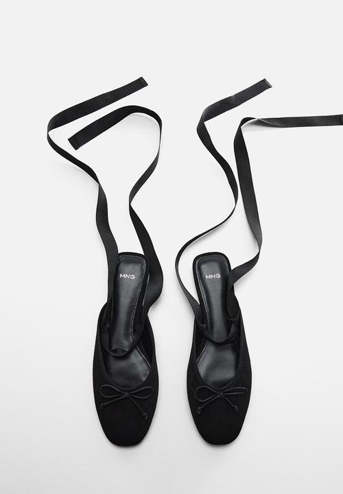 MANGO - Frenchy tie-up mule - black