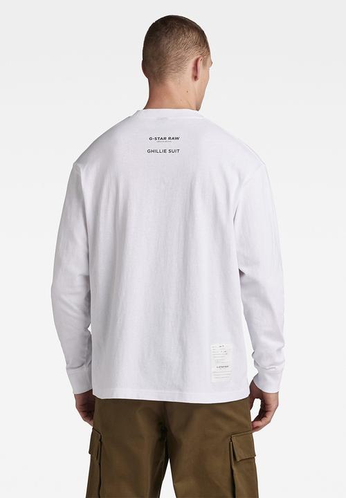 G-STAR - Archive boxy r t long sleeve dry jersey o - white ghillie suit