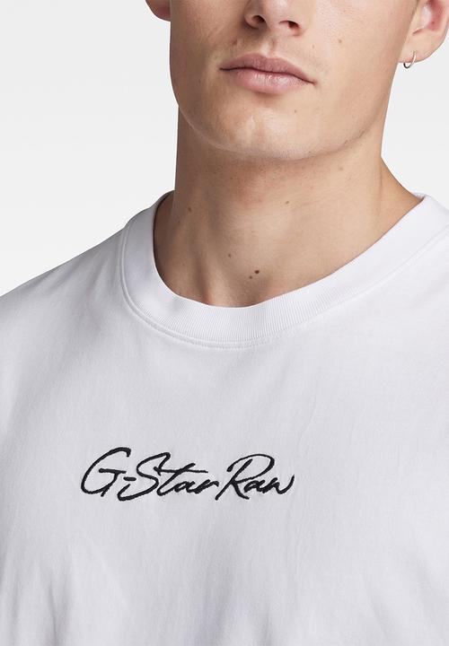 G-STAR - Autograph boxy r t signe jersey o - white