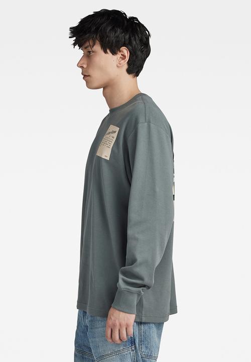 G-STAR - Tile back gr loose r t long sleeve ventura interlock o - graphite