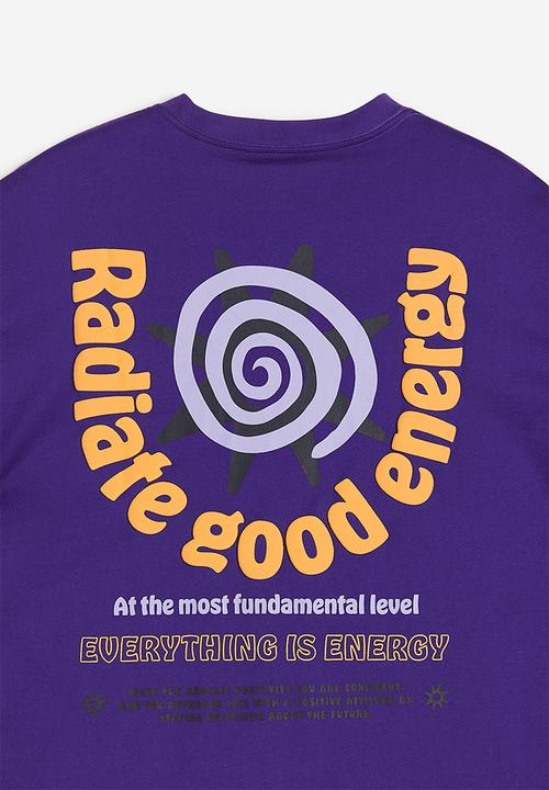 H&M - Relaxed fit printed T-shirt - purple/radiate good energy 