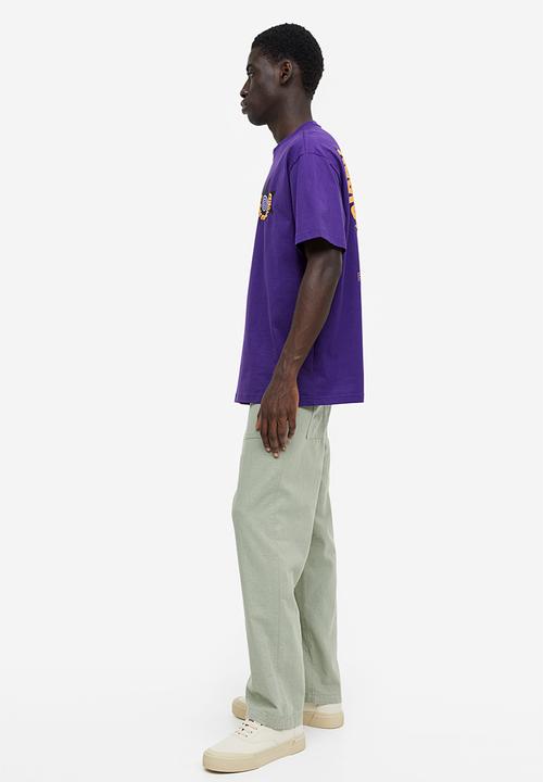 H&M - Relaxed fit printed T-shirt - purple/radiate good energy 