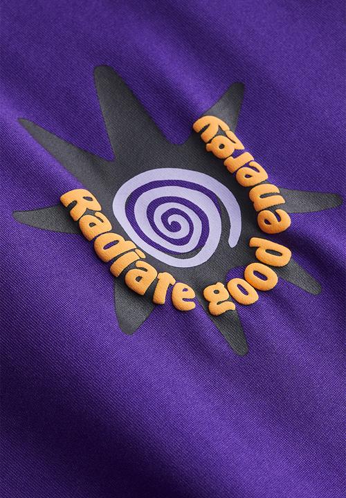 H&M - Relaxed fit printed T-shirt - purple/radiate good energy 
